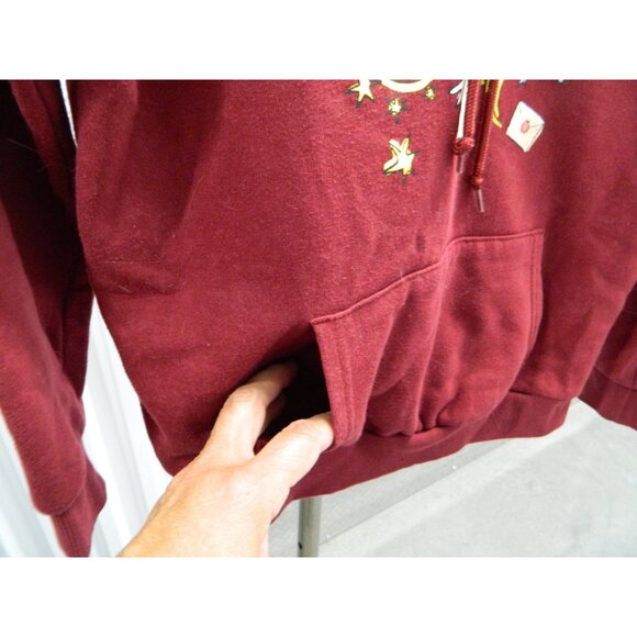 Harry Potter Burgundy Hoodie XXS With Hedwig Graphic Cotton Blend Kangaroo Pocke - Picture 2 of 10